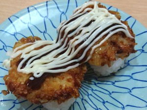 たこシュウマイ寿司 ソースマヨ